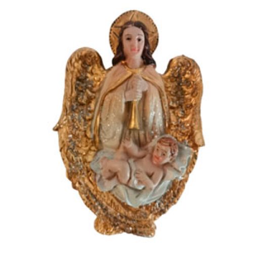 Angel dorado de poliresina - Galerías el Triunfo - 100307035092