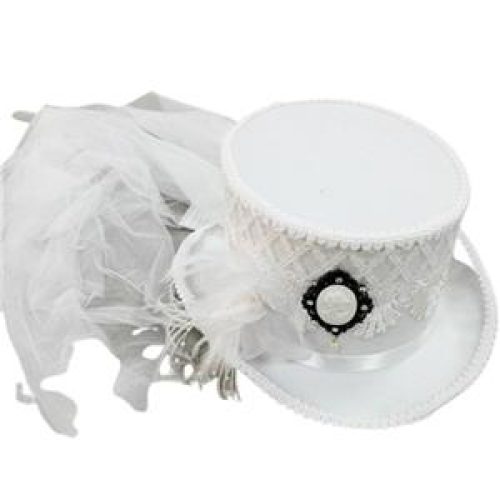 Sombrero blanco con velo - Galerías el Triunfo - 291001736566